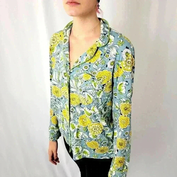 NWT Anthropologie Oversized 70s Floral Paisley Button Down - XS - Picture 1 of 7